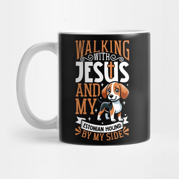 Jesus and dog - Estonian Hound by Modern Medieval Design